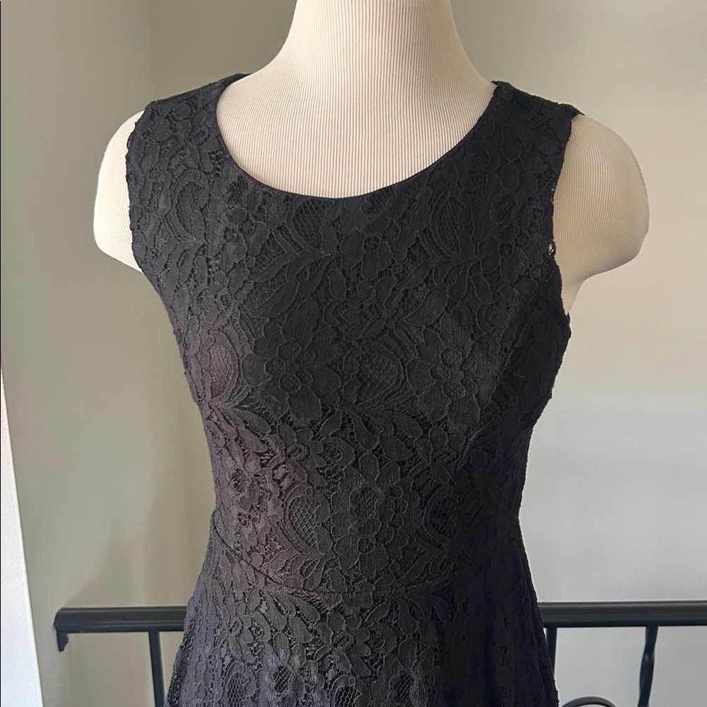 Vintage Y2K 2000s black lace cocktail sleeveless mini dress goth, whimsygoth 🦇 - Picture 2 of 7